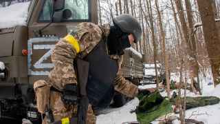 Уничтоженная колонна российской техники под Харьковом